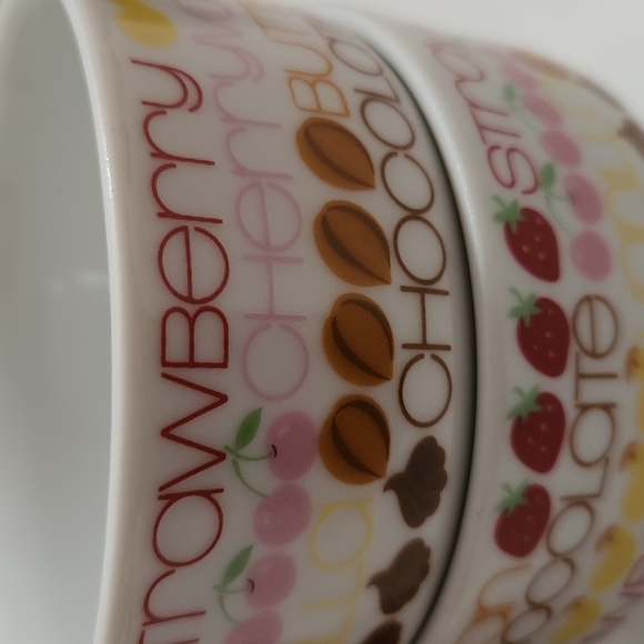 Vintage 80s Footed Ice Cream Name Bowls - Picture 2 of 7